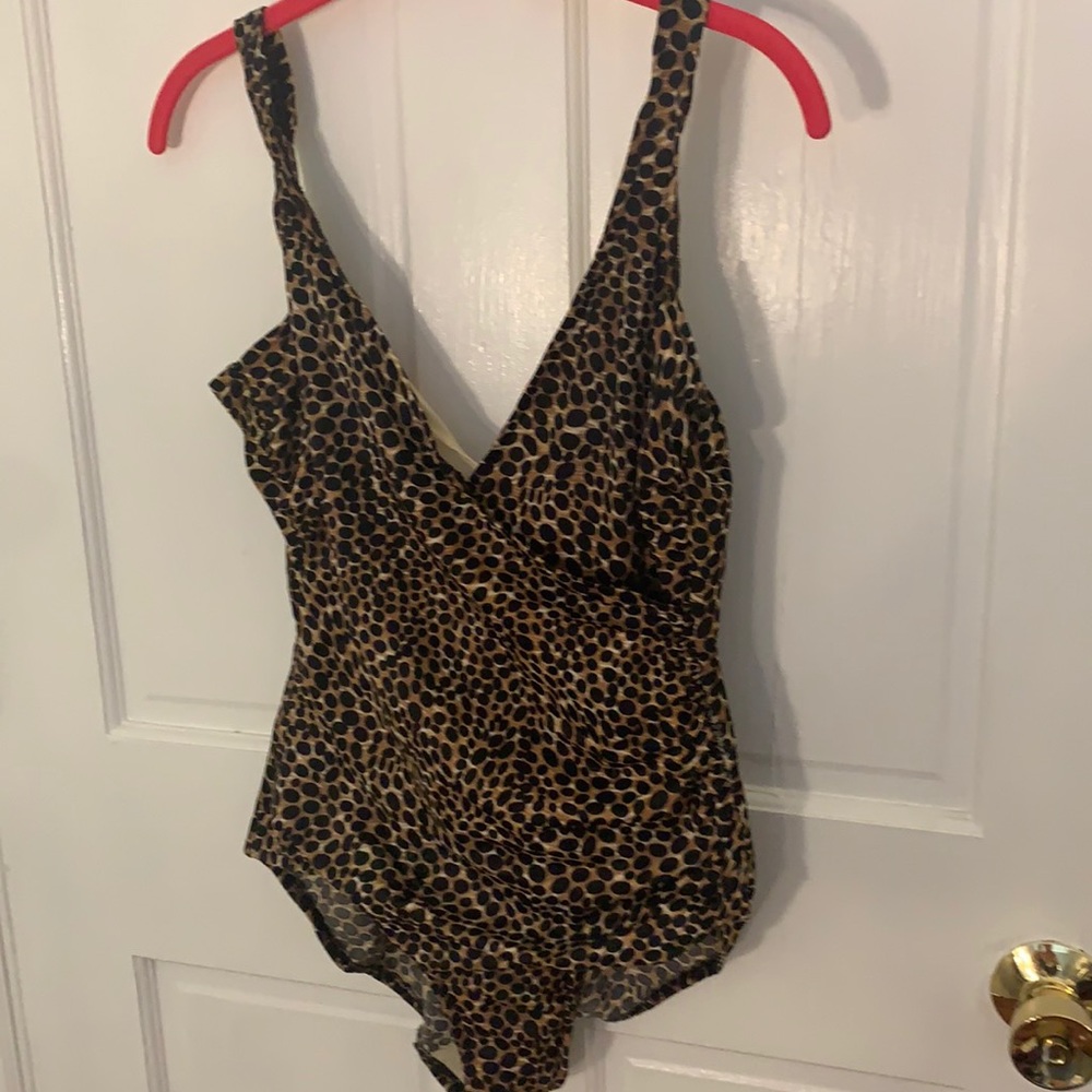 One piece leopard bathing suit